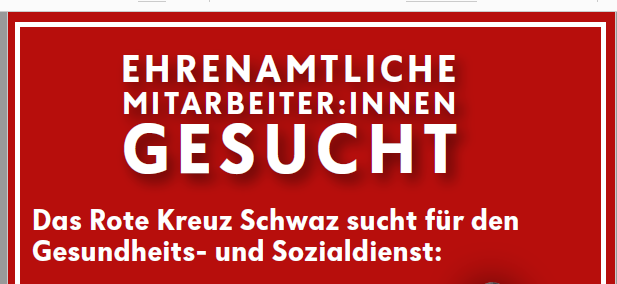 Freiwillige Mitglieder für’s Rote Kreuz gesucht