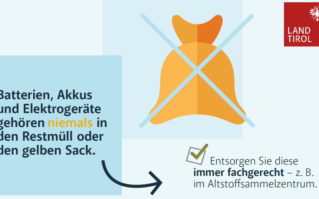 Brandgefahr verringern – Akkus und Batterien fachgerecht entsorgen